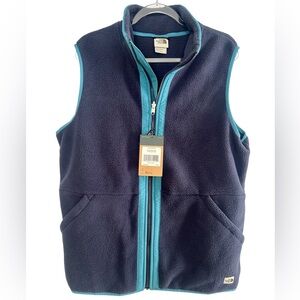 NWT The North Face CarbonDale Fleece Vest Full Zip Men's Large Navy Teal New